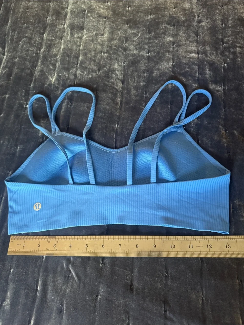 lululemon like a cloud ribbed  bra — size 6 Blue